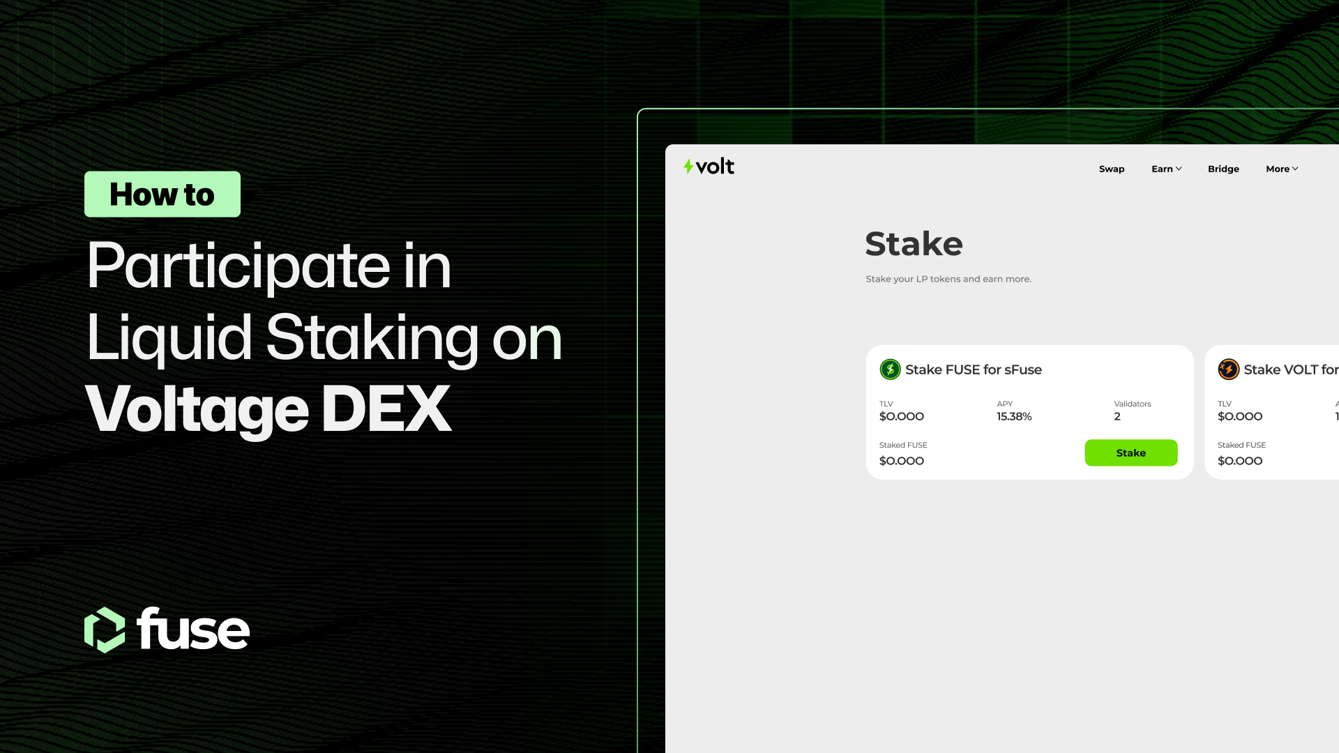 How to participate in liquid staking on Voltage Finance DEX